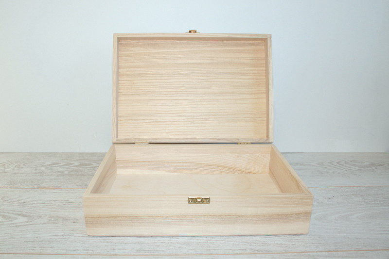 Wooden Storage And Keepsake Box 11.61 X 7.87 X 3.34 Inch (ash Wood)