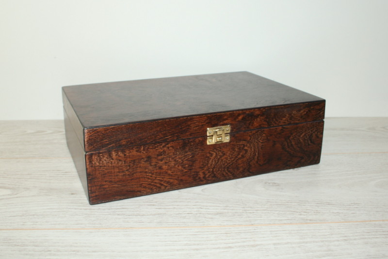 Wooden Keepsake / Jewelry / Storage Box 11.61 X 7.87 X 3.35 Inch Dark Brown