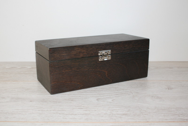 Wooden Gift And Keepsake Box 9.05 X 3.54 X 3.54 Inch Dark Brown